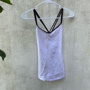 Aeropostale White Tank Top V Neck Brown Straps